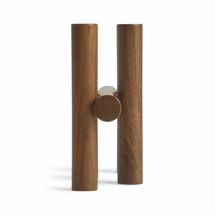 Walnut Wood Modern Tally Candelabra