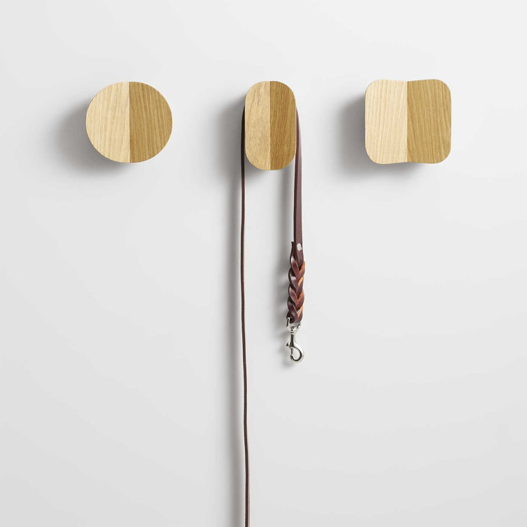 White Oak Round Wooden Wall Hook