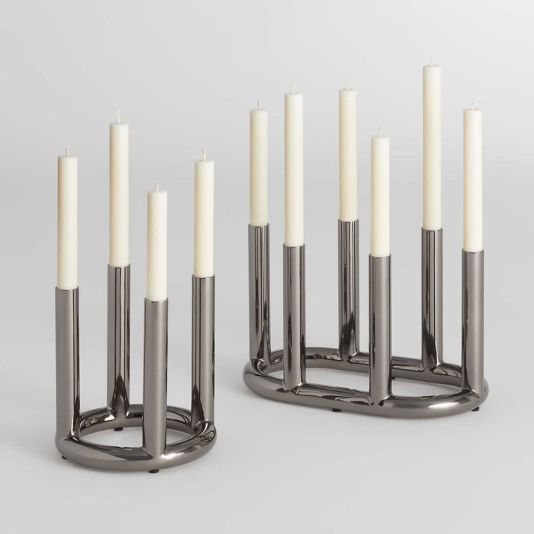 Rad Small Black Nickel Metal Candelabra