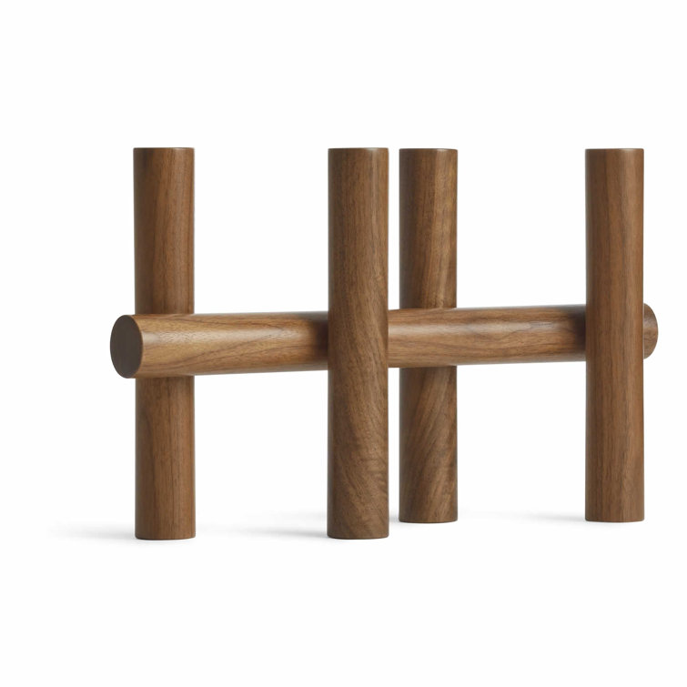 Walnut Wood Modern Tally Candelabra