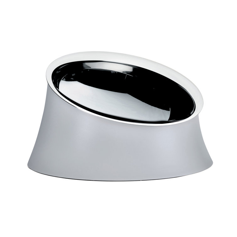 Black Stainless Steel Elevated Dog Bowl, 11"