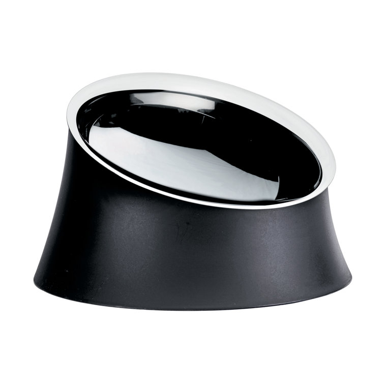 Black Stainless Steel Elevated Dog Bowl, 11"