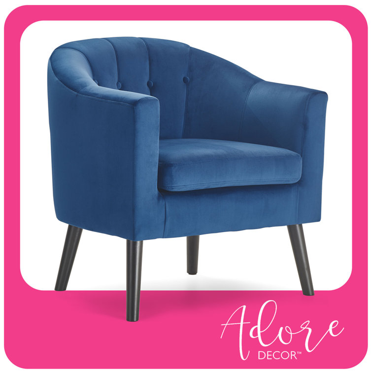 Ivey 28.5" Blue Velvet Barrel Accent Chair