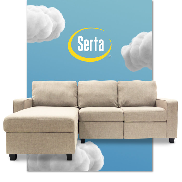 Copenhagen 60'' Beige Fabric Sectional with Storage and Rolled Arms