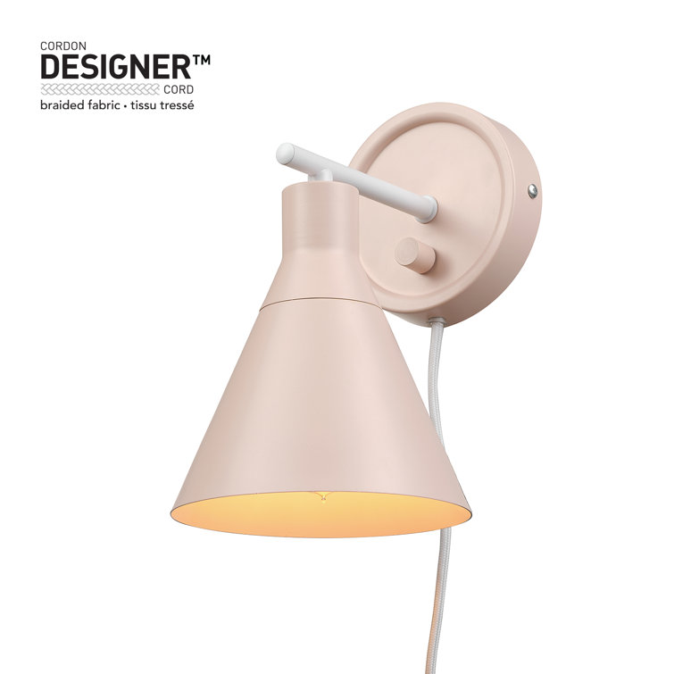 Matte White Brass Accent Dimmable Wall Sconce