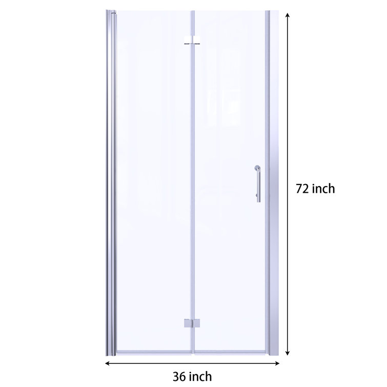 Chrome 36'' W x 72'' H Frameless Bifold Shower Door with Clear Glass