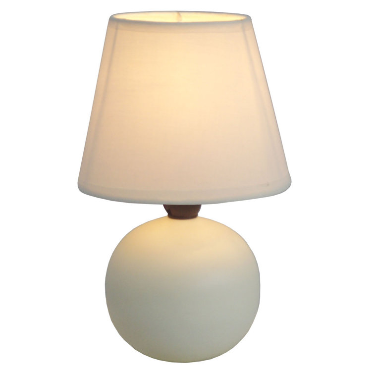 Off-White Mini Ceramic Globe Table Lamp Set for Kids