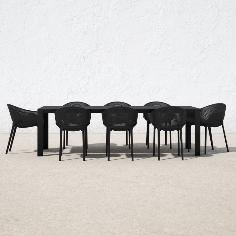 Siesta Air 11-Piece Dark Gray Resin Extendable Outdoor Dining Set