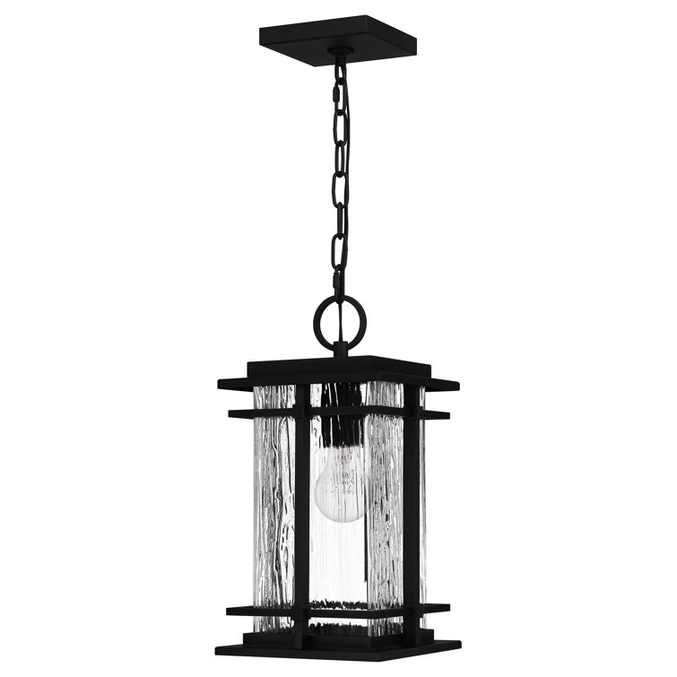 McAlister Earth Black Mini Pendant with Textured Glass