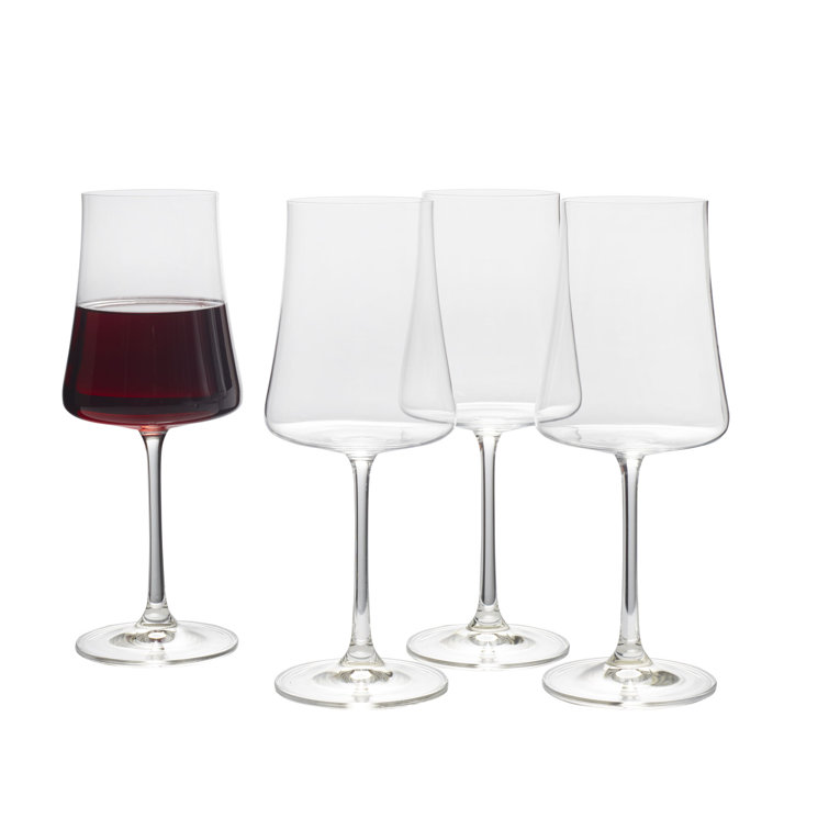 Aline 18 oz Clear Crystal Red Wine Glasses Set of 4