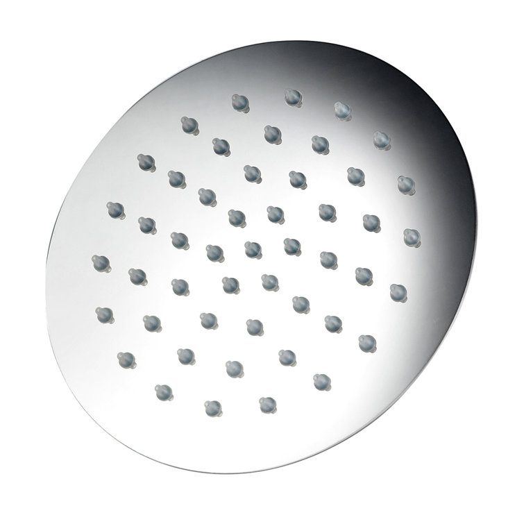 Chrome Rain Wall Mounted Shower Head with Brass Waterway