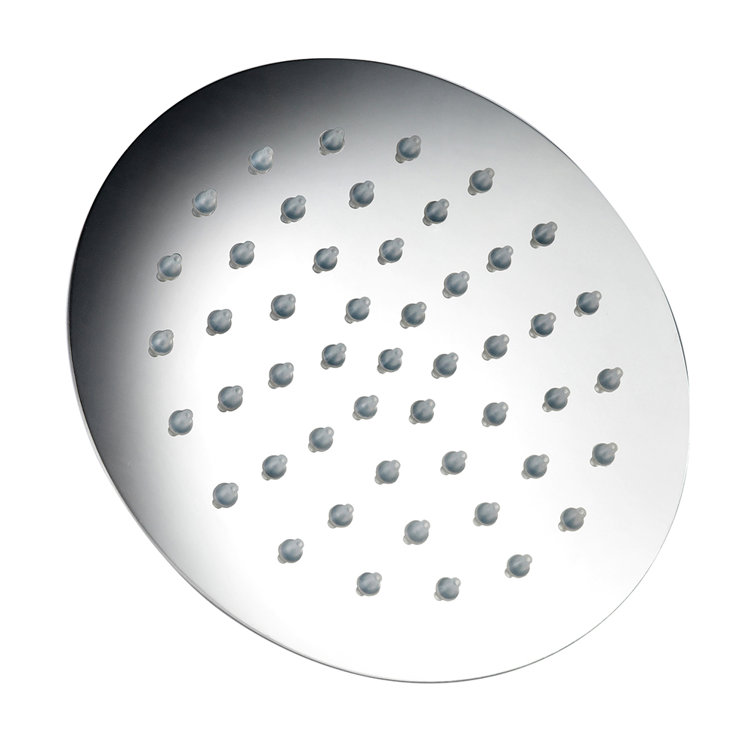 Chrome Rain Wall Mounted Shower Head with Brass Waterway