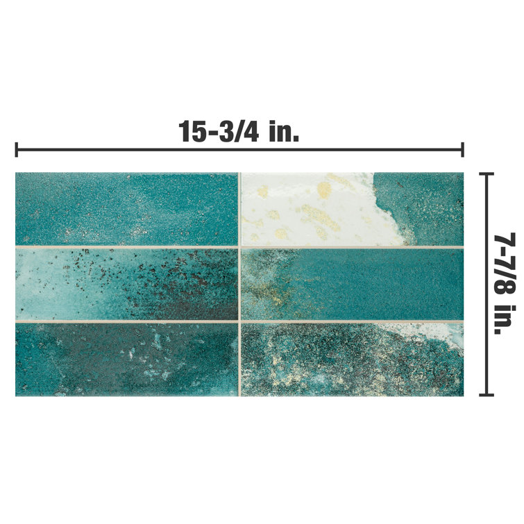 Kings Luxe Tradition Green Porcelain Subway Wall Tile