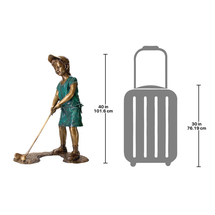 Gabrielle Bronze Garden Statue with Antiqued Patina Finish