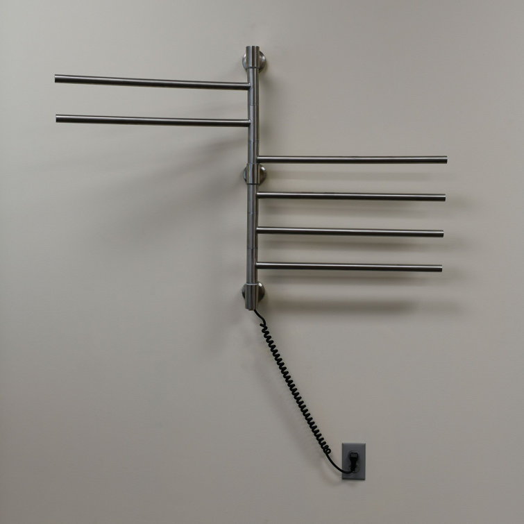 Brushed Stainless Steel Wall Mounted Swivel Towel Warmer