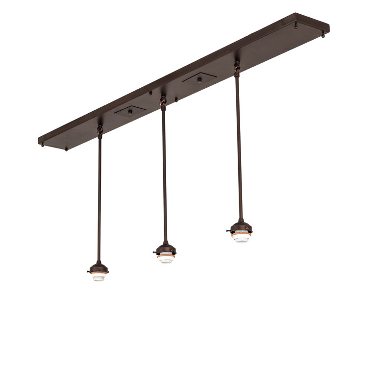 Mahogany Bronze 56" Tiffany Dragonfly 3-Light LED Island Pendant