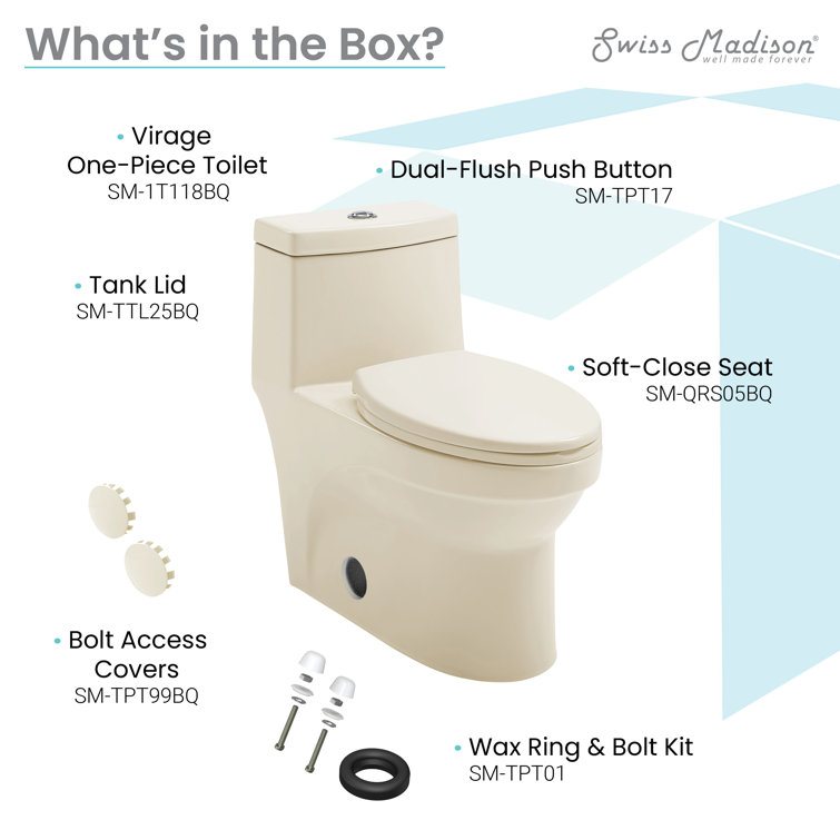 Virage Elongated Dual Flush High-Efficiency Toilet in Bisque