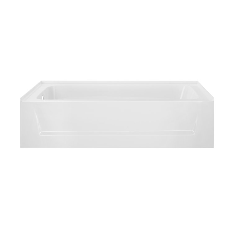 Virage 60" Glossy White Acrylic Alcove Bathtub with Apron