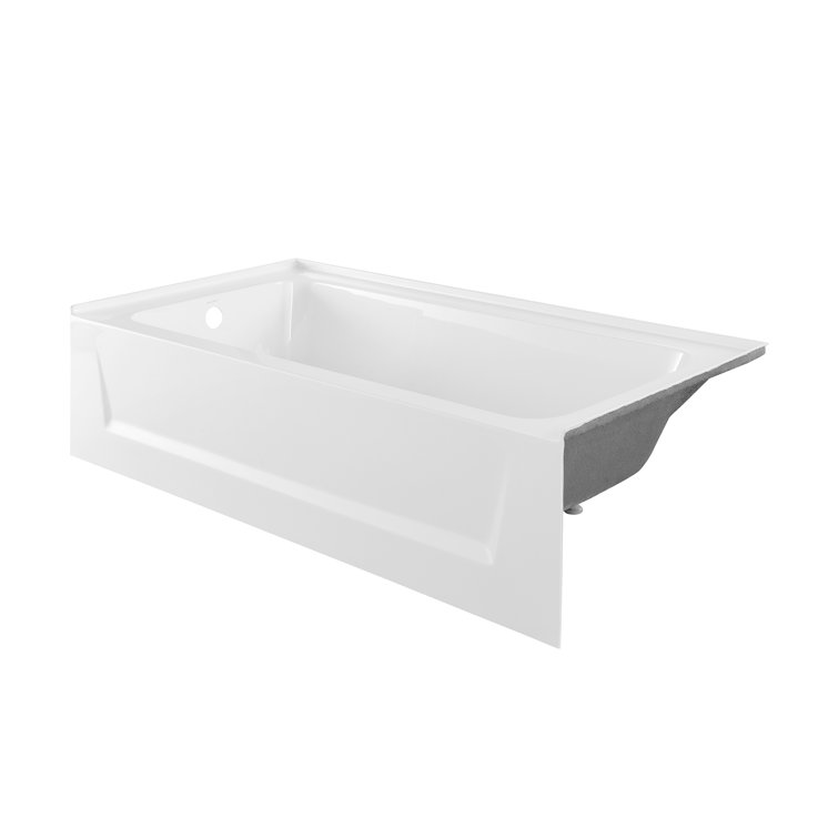 Virage 60" Glossy White Acrylic Alcove Bathtub with Apron