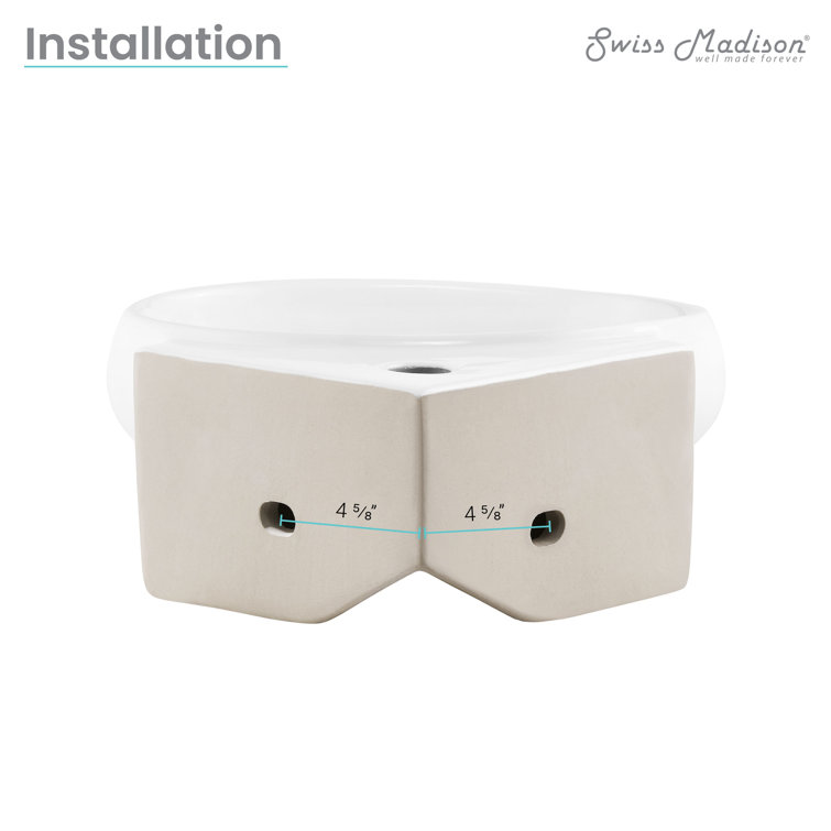 White Ceramic Corner Wall-Mount Vessel Sink