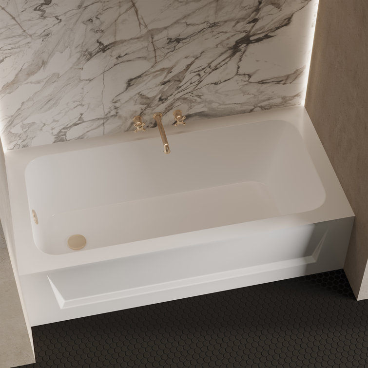 Virage 60" Glossy White Acrylic Alcove Bathtub with Apron