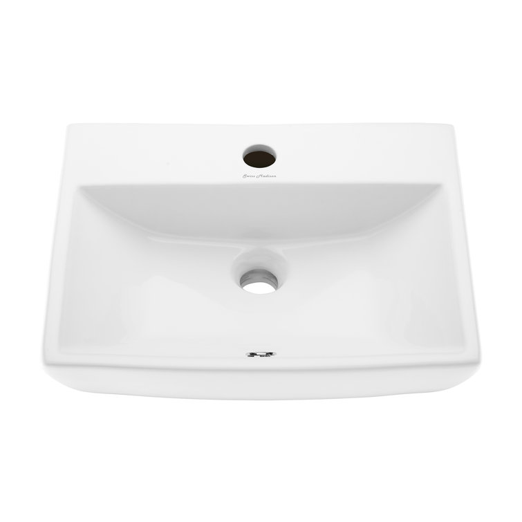 Voltaire Glossy White Compact Ceramic Wall Hung Sink