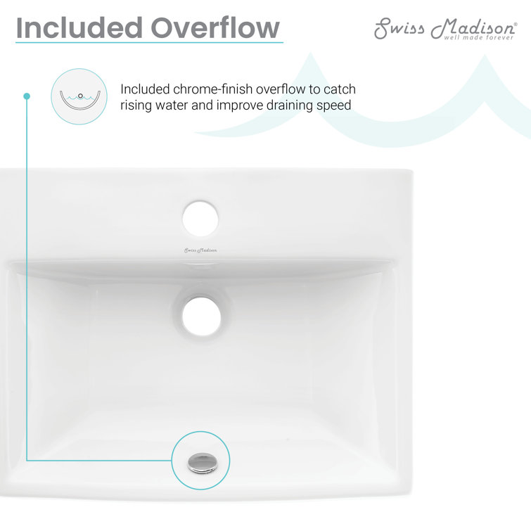 Voltaire Glossy White Compact Ceramic Wall Hung Sink