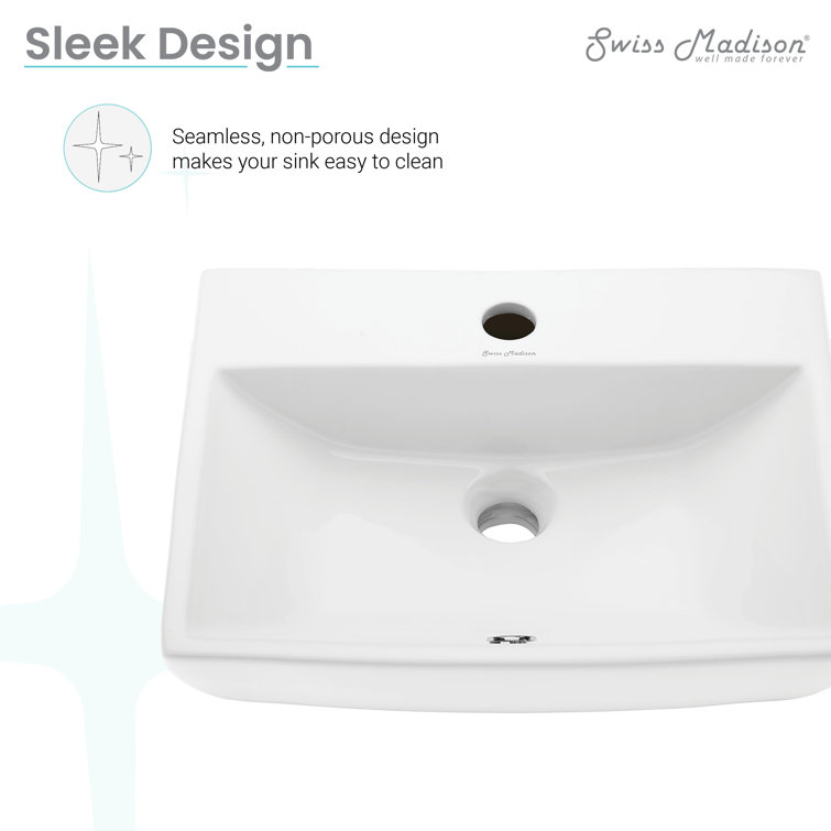 Voltaire Glossy White Compact Ceramic Wall Hung Sink