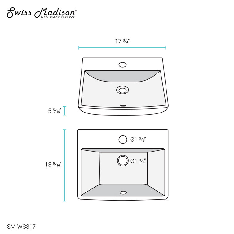 Voltaire Glossy White Compact Ceramic Wall Hung Sink
