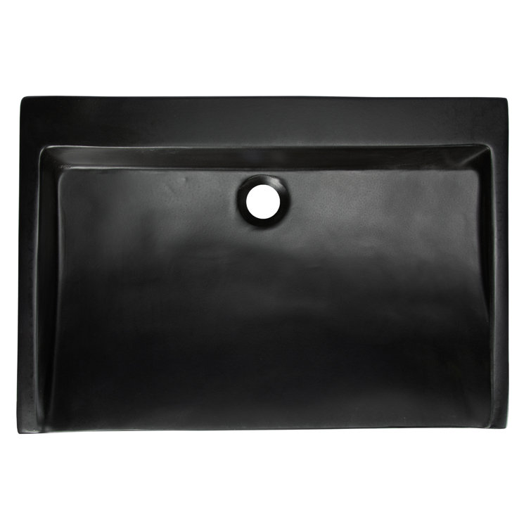 Eden Black Concrete Rectangular Undermount Bathroom Sink