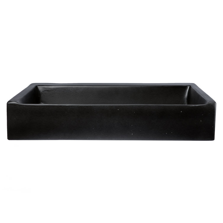Eden Black Concrete Rectangular Undermount Bathroom Sink