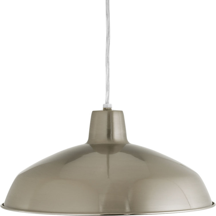Brushed Nickel 16'' LED Pendant Light with Metal Shade