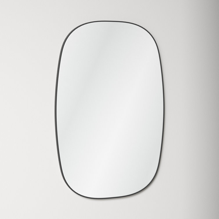 Matte Black Metal Framed Flat Wall Mirror