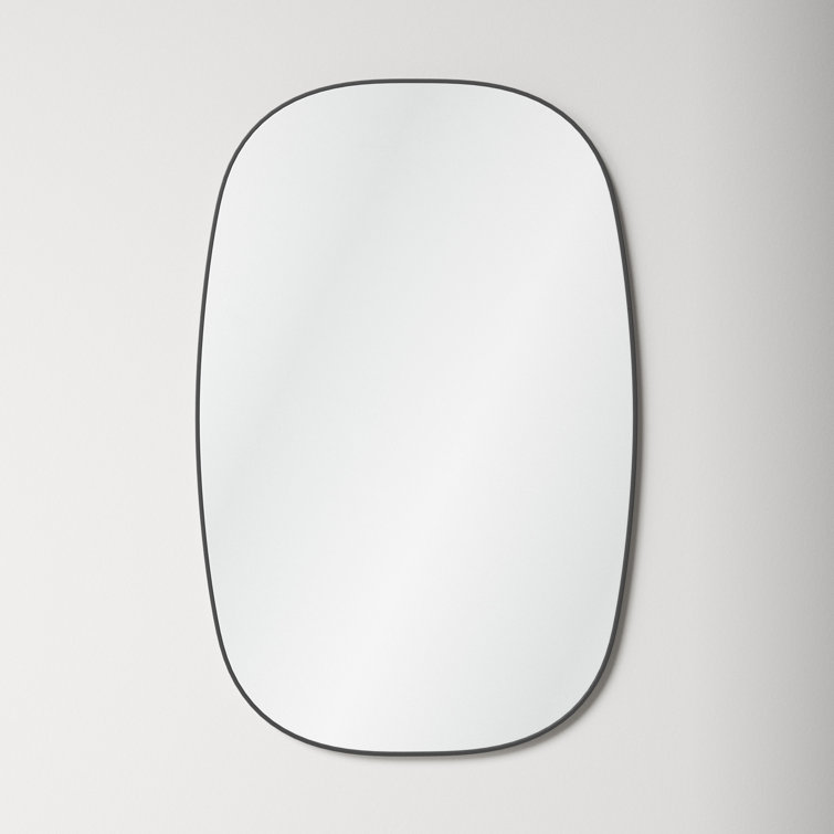 Matte Black Metal Framed Flat Wall Mirror