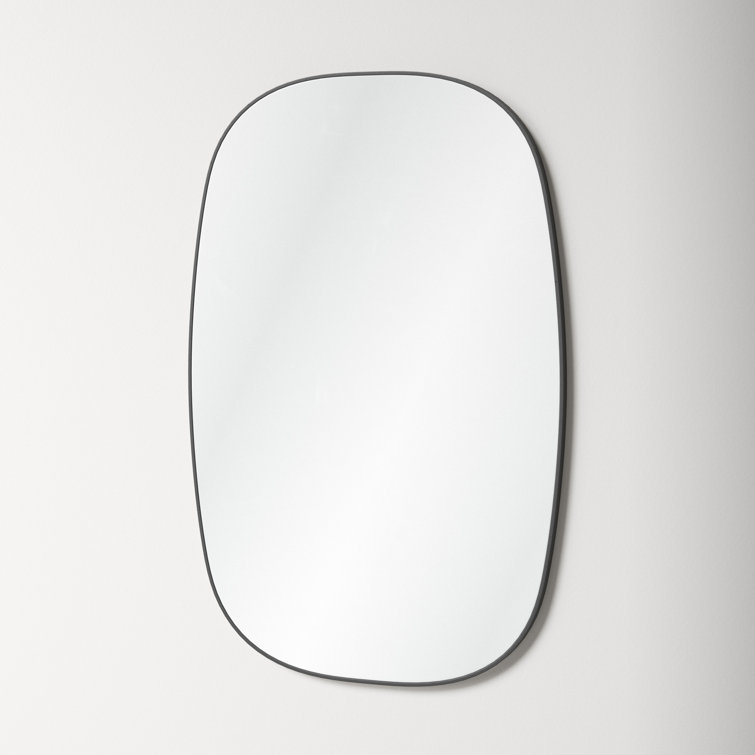 Matte Black Metal Framed Flat Wall Mirror