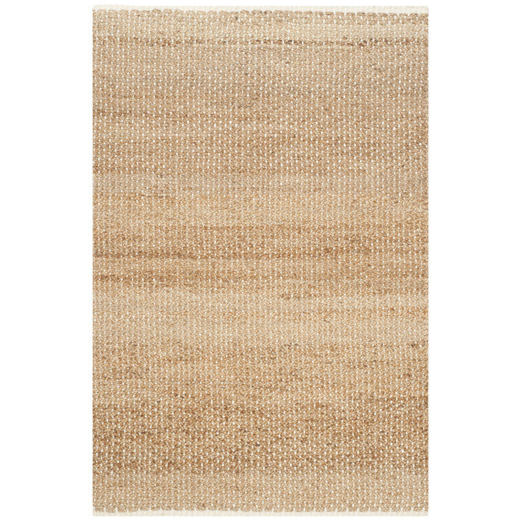 Hand-Knotted Beige Jute 9' x 12' Rectangular Area Rug