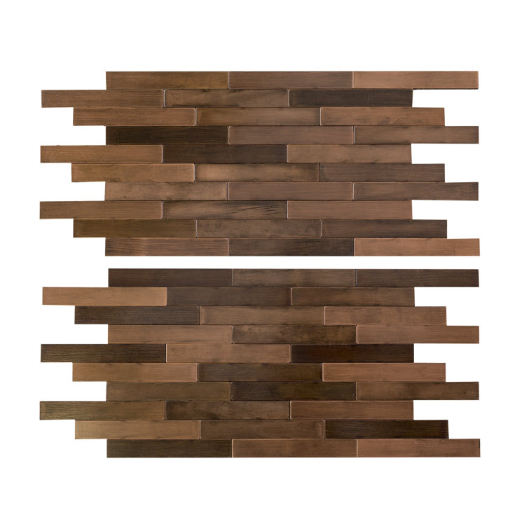 Aged Copper Peel & Stick Distressed Metal Wall Panels Kit