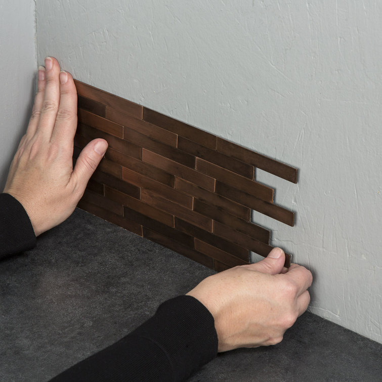 Aged Copper Peel & Stick Distressed Metal Wall Panels Kit