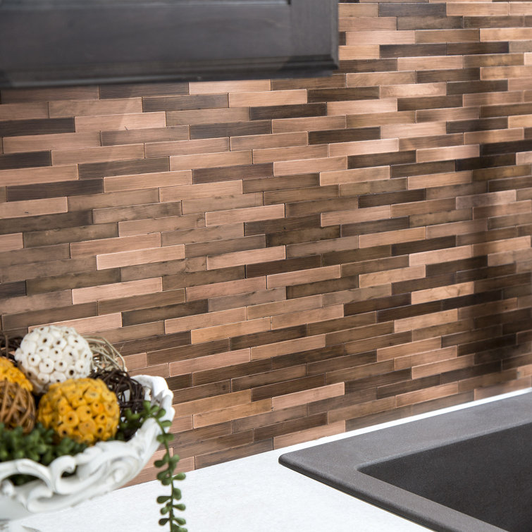 Aged Copper 13.5'' x 5.75'' Peel and Stick Metal Backsplash Tile