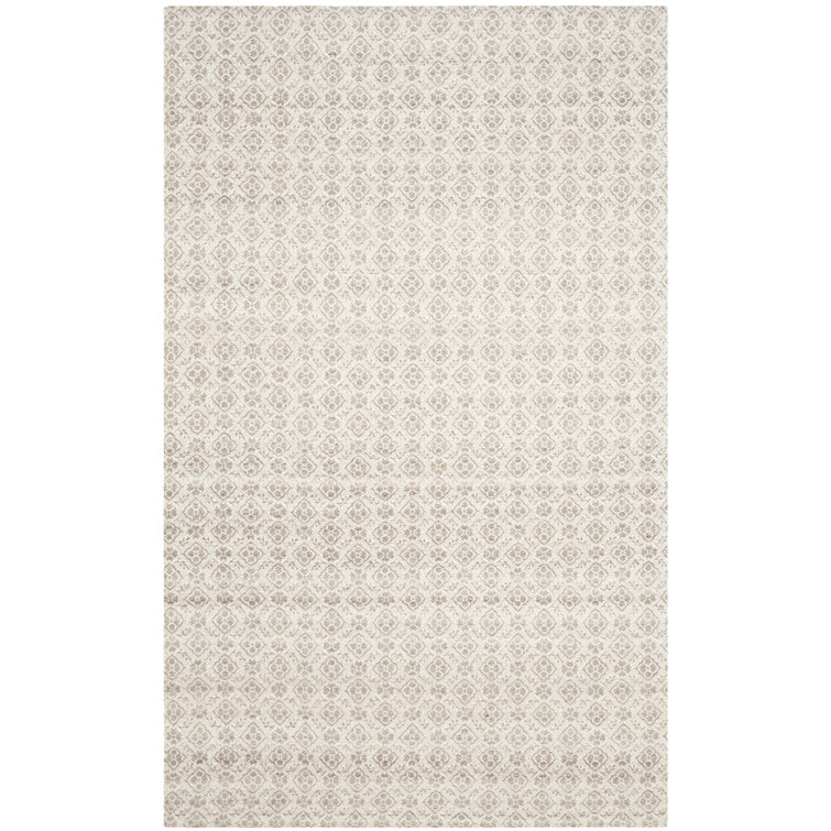 Handmade Grey and Ivory Wool Flat Woven 4' x 6' Area Rug