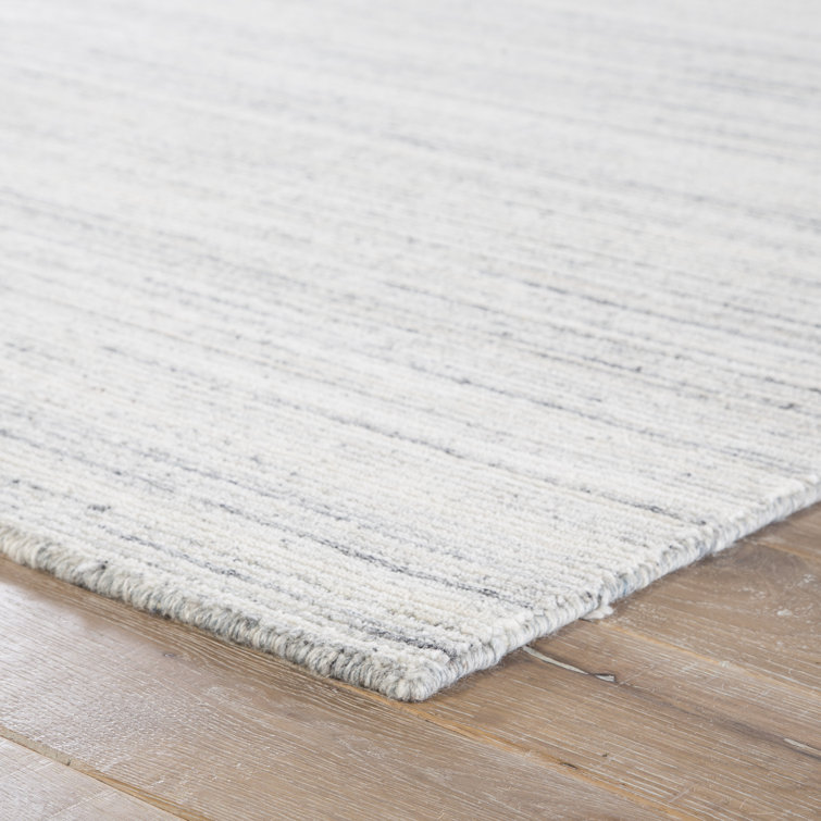 Madras Heathered Gray Hand-Loomed Wool Rectangular Rug 5' x 8'