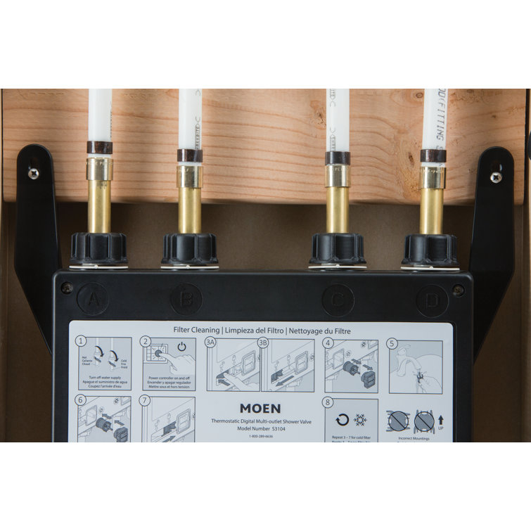 Moen Black 4-Outlet Digital Thermostatic Shower Valve
