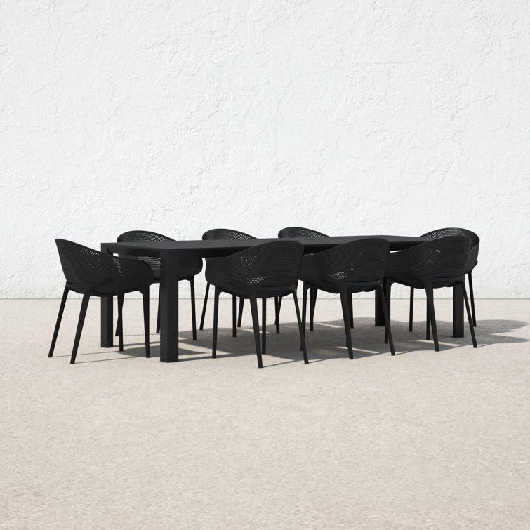 Siesta Air 11-Piece Dark Gray Resin Extendable Outdoor Dining Set