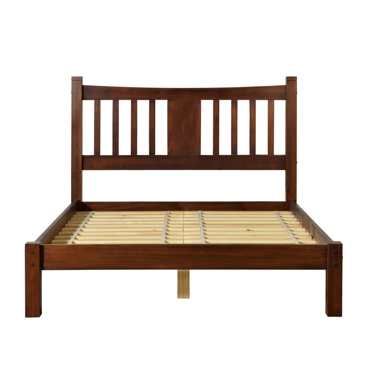 Cherry Pine King Size Shaker Wood Slat Bed with Drawer