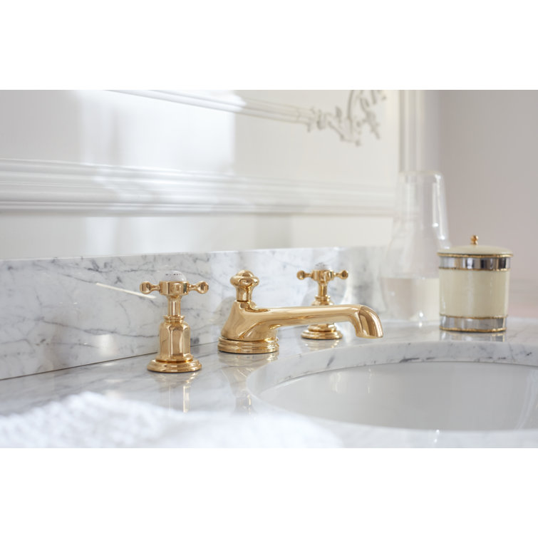 Classic Elegance 15'' Polished Nickel Widespread Bathroom Faucet