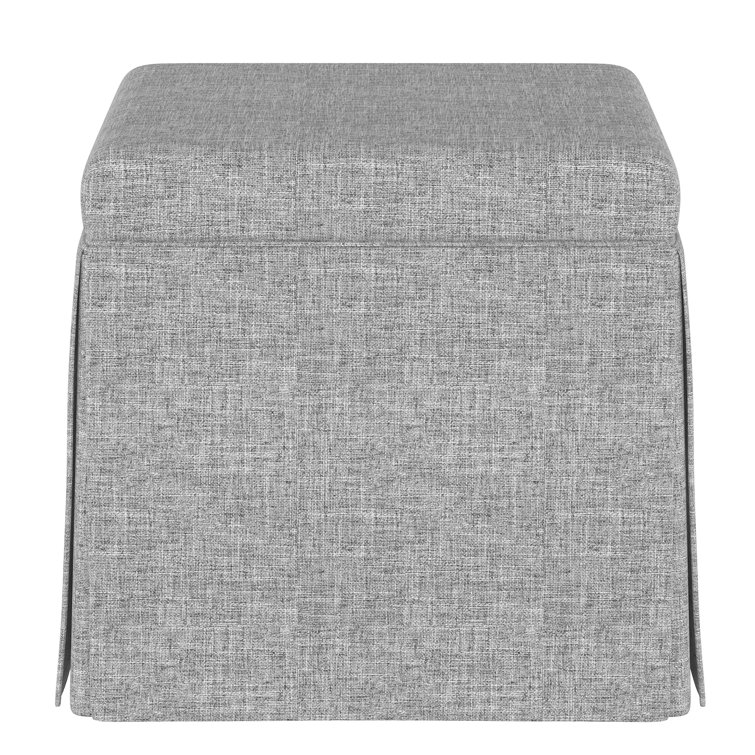 Gray Polyester Blend Skirted Storage Ottoman