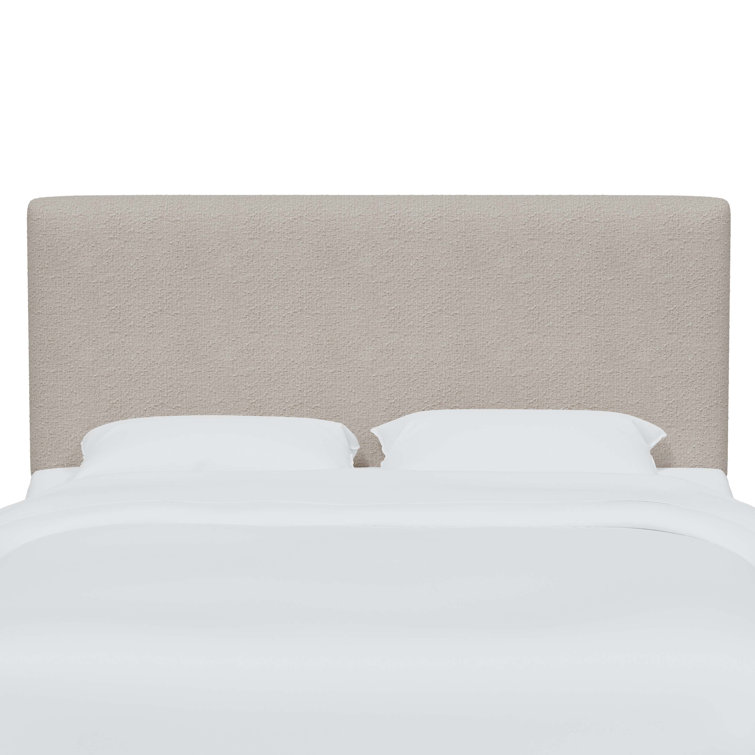 Classic Black Linen Upholstered Queen Headboard with Solid Wood Frame