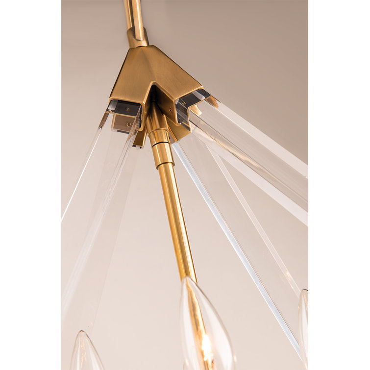 Lyons Aged Brass and Glass 4-Light Geometric Pendant