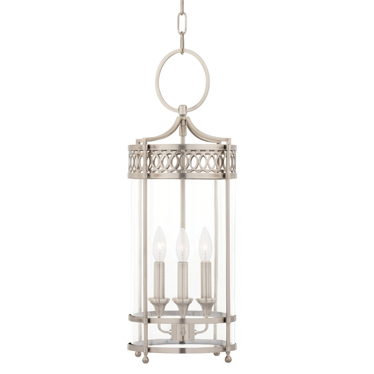 Amelia Antique Nickel 3-Light Pendant with Clear Glass Shades