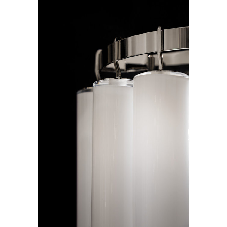 Polished Nickel 4-Light Island Pendant with Opal White Glass